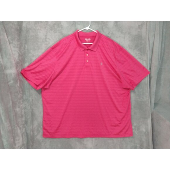 Izod Golf Shirt Mens 4XLT Pink Striped Polo Short Sleeve Cool FX Performance - Picture 1 of 7